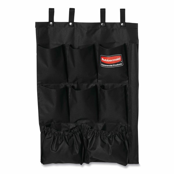 Rubbermaid Commercial Fabric 9-Pocket Cart Organizer, 19.75 x 1.5 x 28, Black FG9T9000BLA